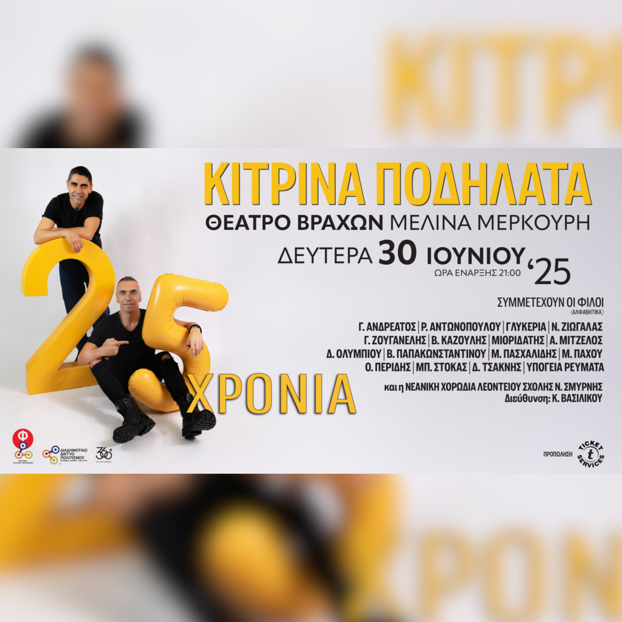 25 ΧΡΟΝΙΑ ΚΙΤΡΙΝΑ ΠΟΔΗΛΑΤΑ